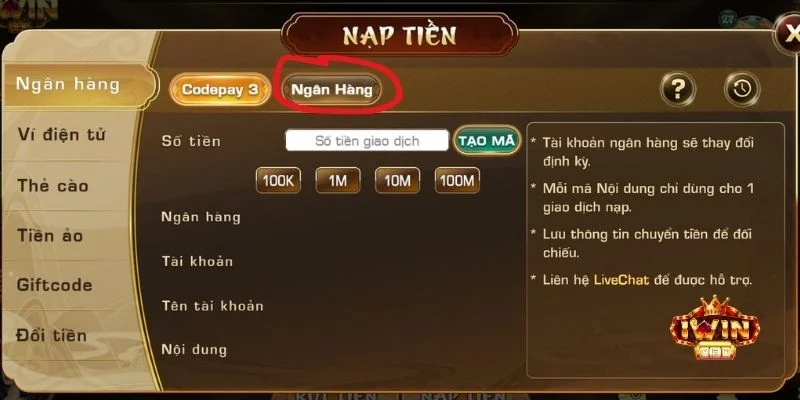 nạp tiền iWin