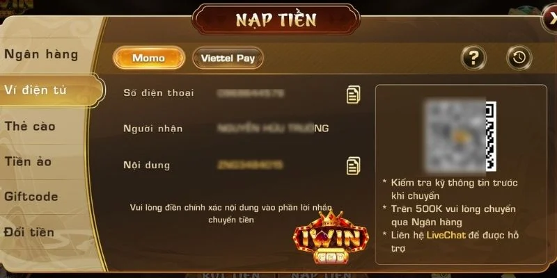 nạp tiền iWin